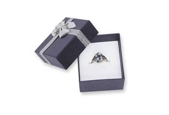 linen bow tie ring blue box